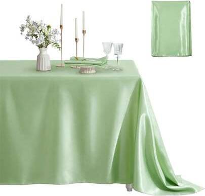 Shein Rectangular 1pc Non Fading Satin Tablecloth