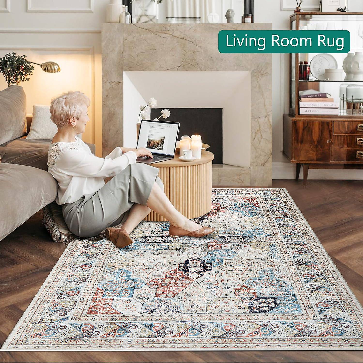 Non Slip Extra Large Rugs Traditional Cashmere Rug