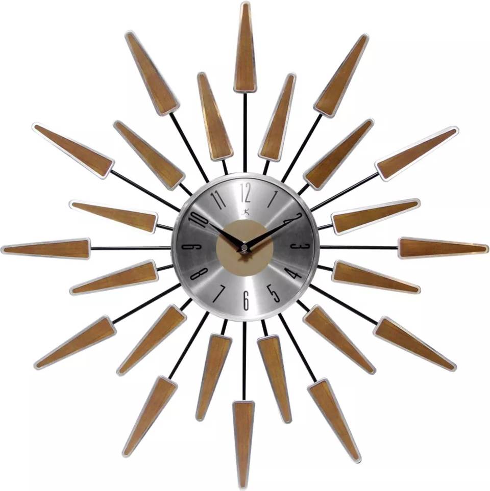 Infinity Instruments Satellite Retro Brown/Silver Wall Clock 23"