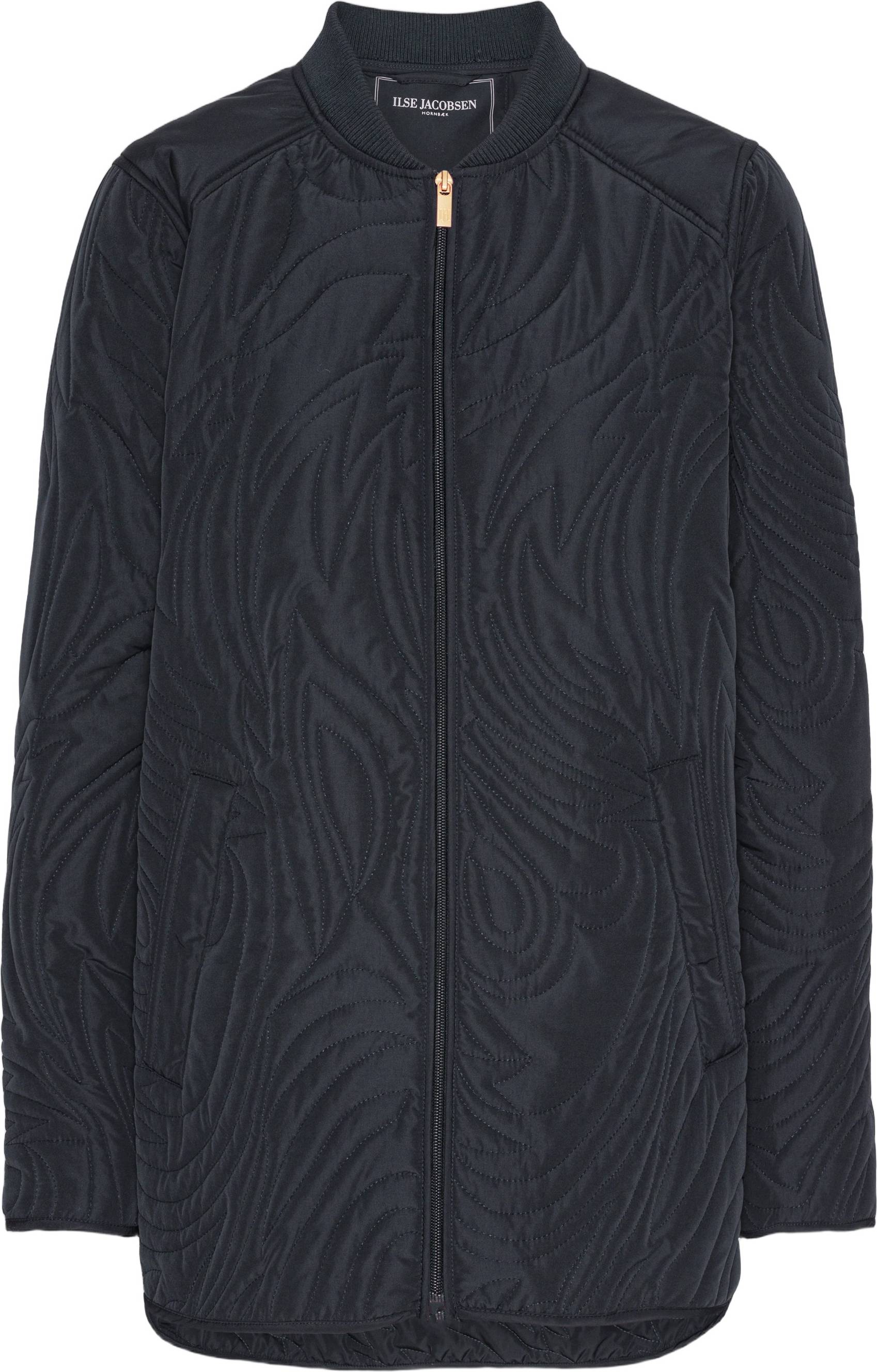 Ilse Jacobsen Short Quilt Jacket With Rib - Blå