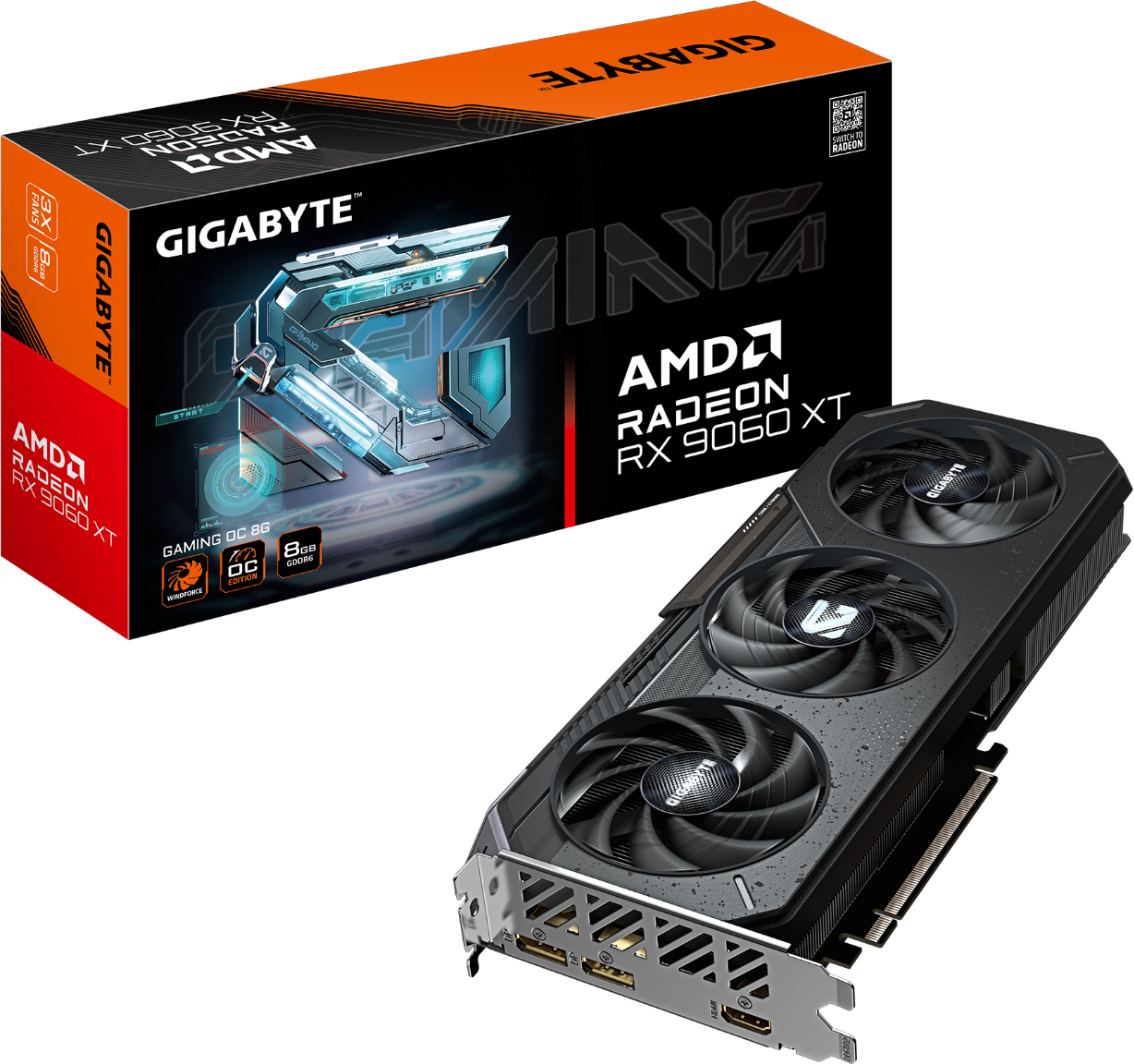 Gigabyte Radeon RX 9060 XT GAMING OC HDMI 2xDP 8GB GDDR6
