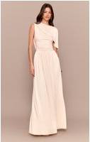 PrettyLittleThing Cream Layered Ruched Maxi Dress - White