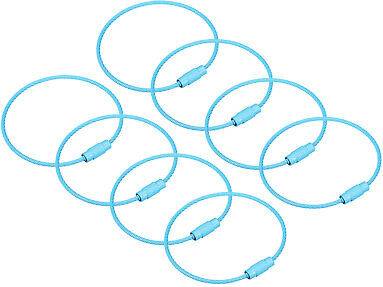 Cable Key Rings 6-Inch Wire Keychain Twist Loops - Sky Blue