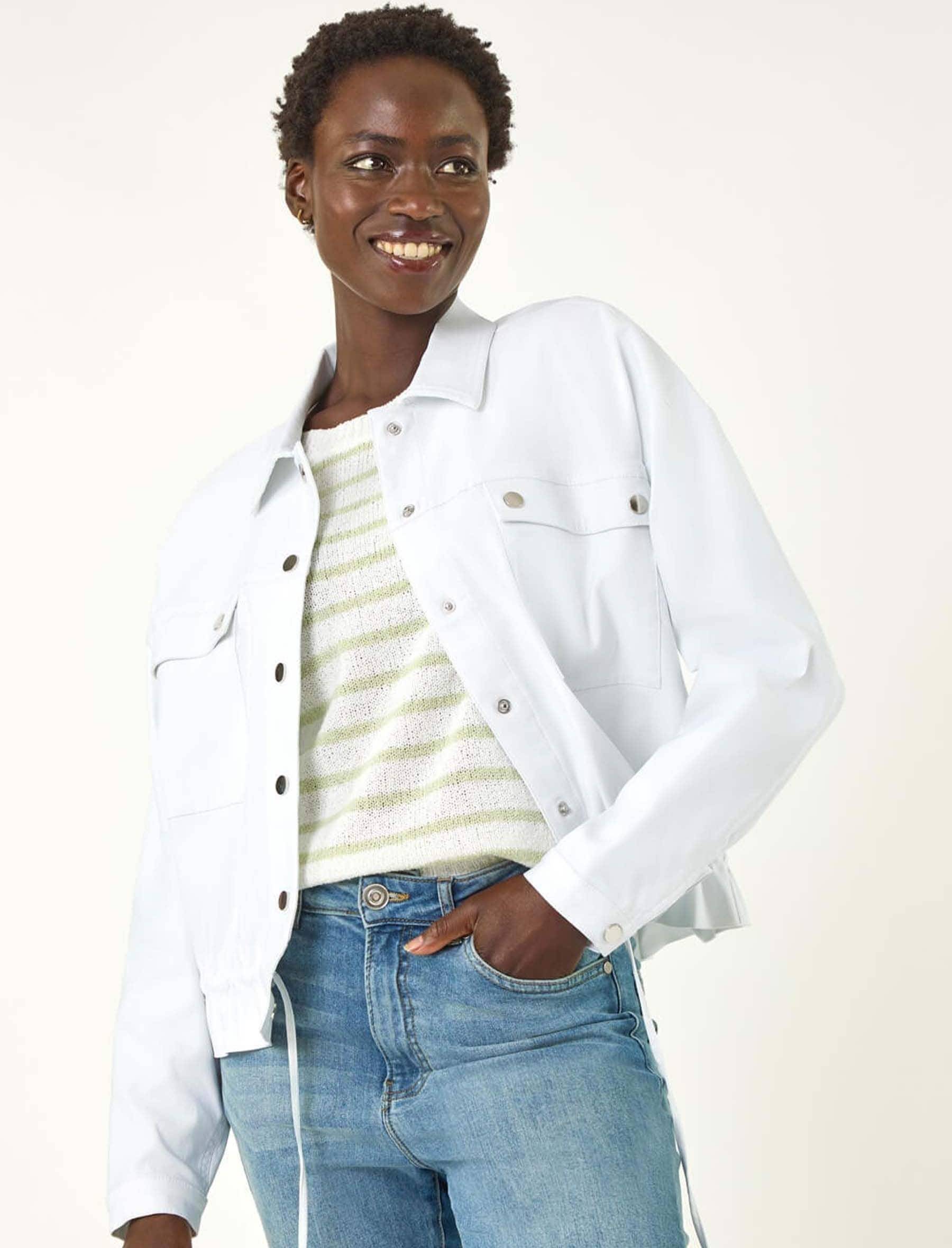 Roman Utility Collared Pocket Jacket - White