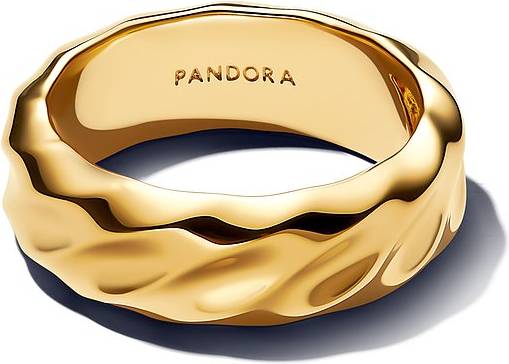 Pandora Rippled Wide Band Ring - Gold