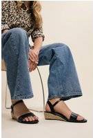 LTS Rope Wedge Sandals - Black