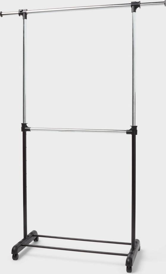 Double clothing rack Brightroom Adjustable Double Rod Garment Clothes Rack