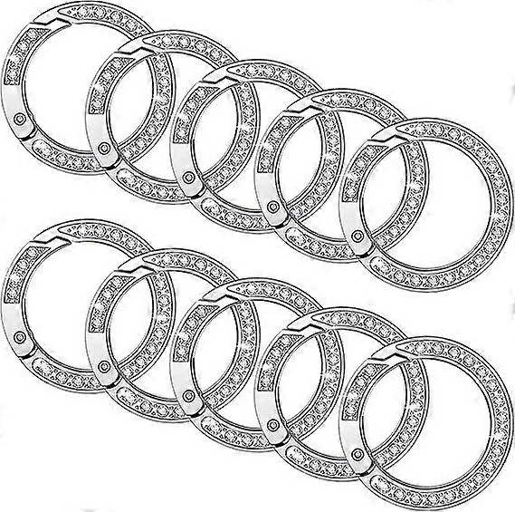 FitVille Bling Rhinestone O Rings Spring Round Snap Clip Buckle - Metal