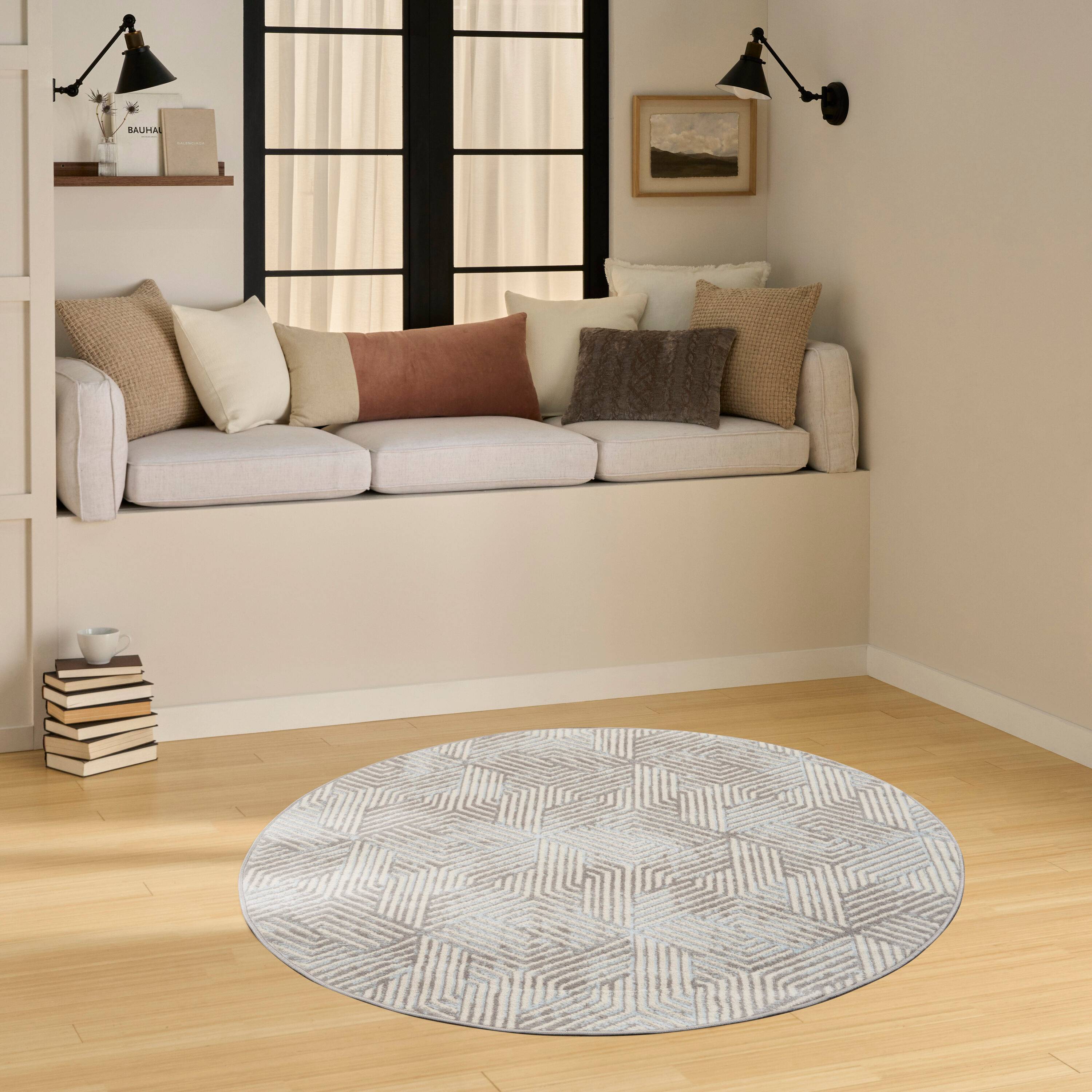 Nourison Grafix Indoor Geometric Area Rug Gray