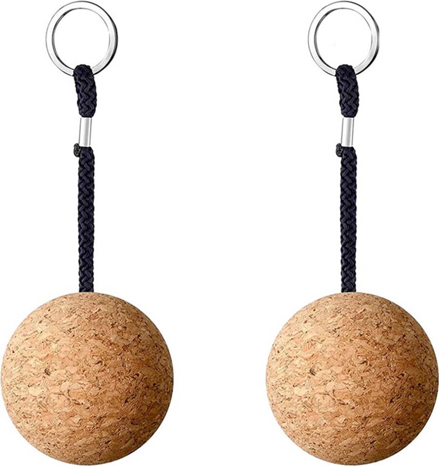 Typecat Floating Cork Keyring Wooden Ball Key Chain