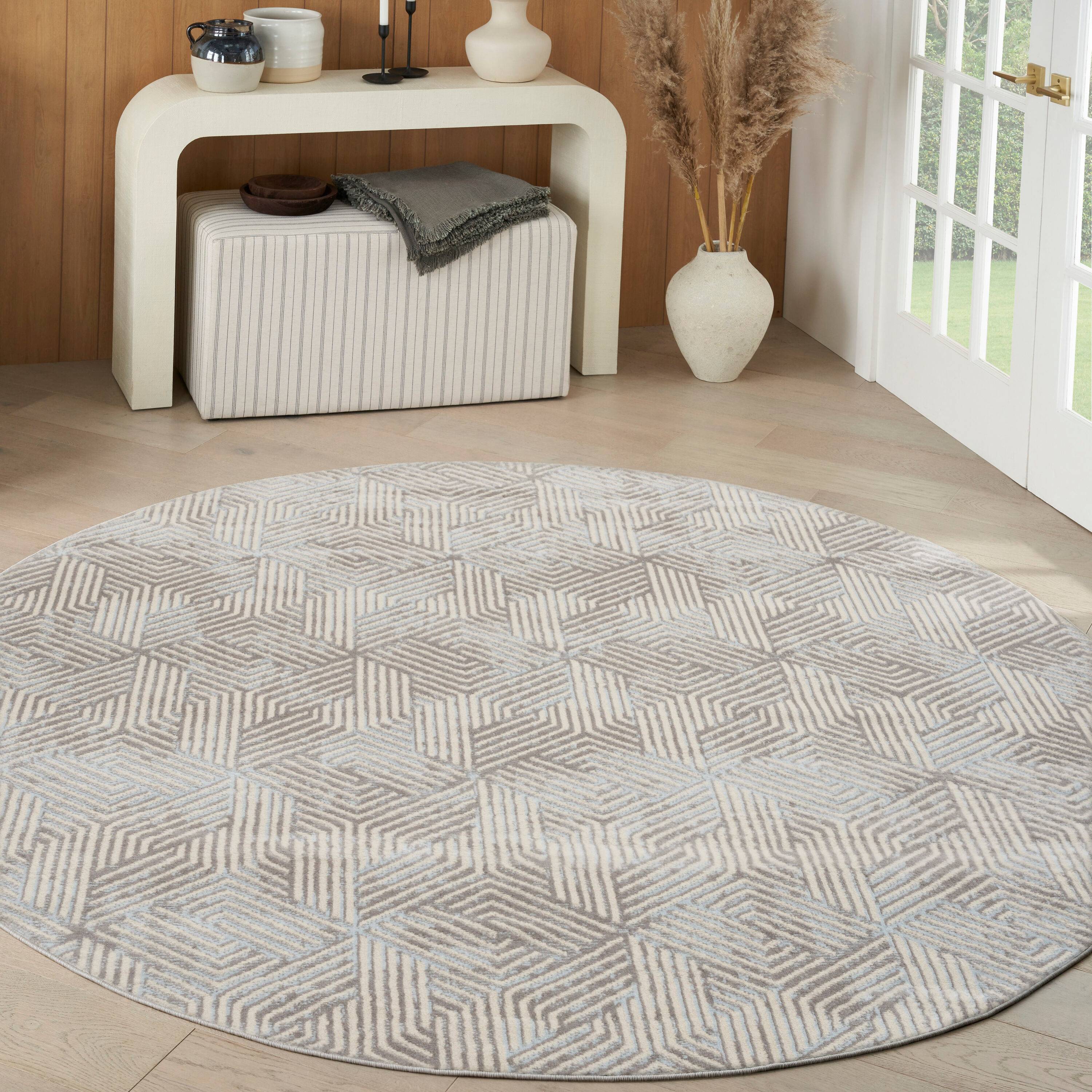 Nourison Grafix Indoor Geometric Area Rug Gray