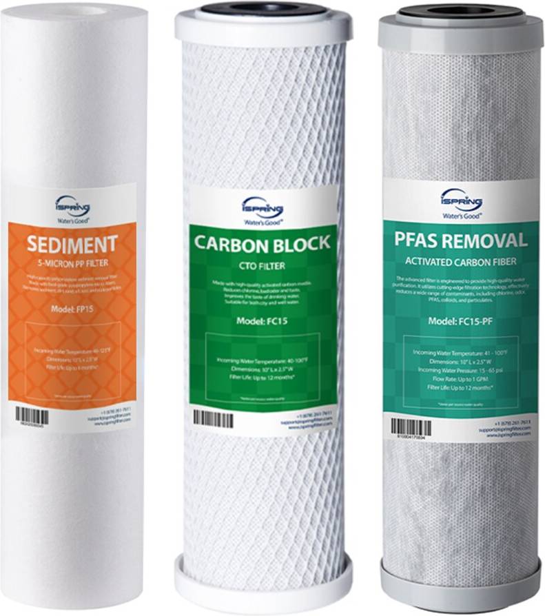 Water filter systems under sink iSpring Water Systems iSpring Carbon Block Under Sink Replacement Filter 3 Pack F3-PF