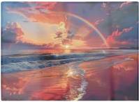 Warren Reed Rainbow Reflection On The Shore Multi One Size Chopping Board