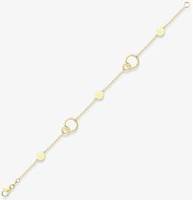 9ct gold bracelets T.H.Baker 9ct Gold 7.5 Inch Interlocking Circle Disc Bracelet - 7.5 Inch