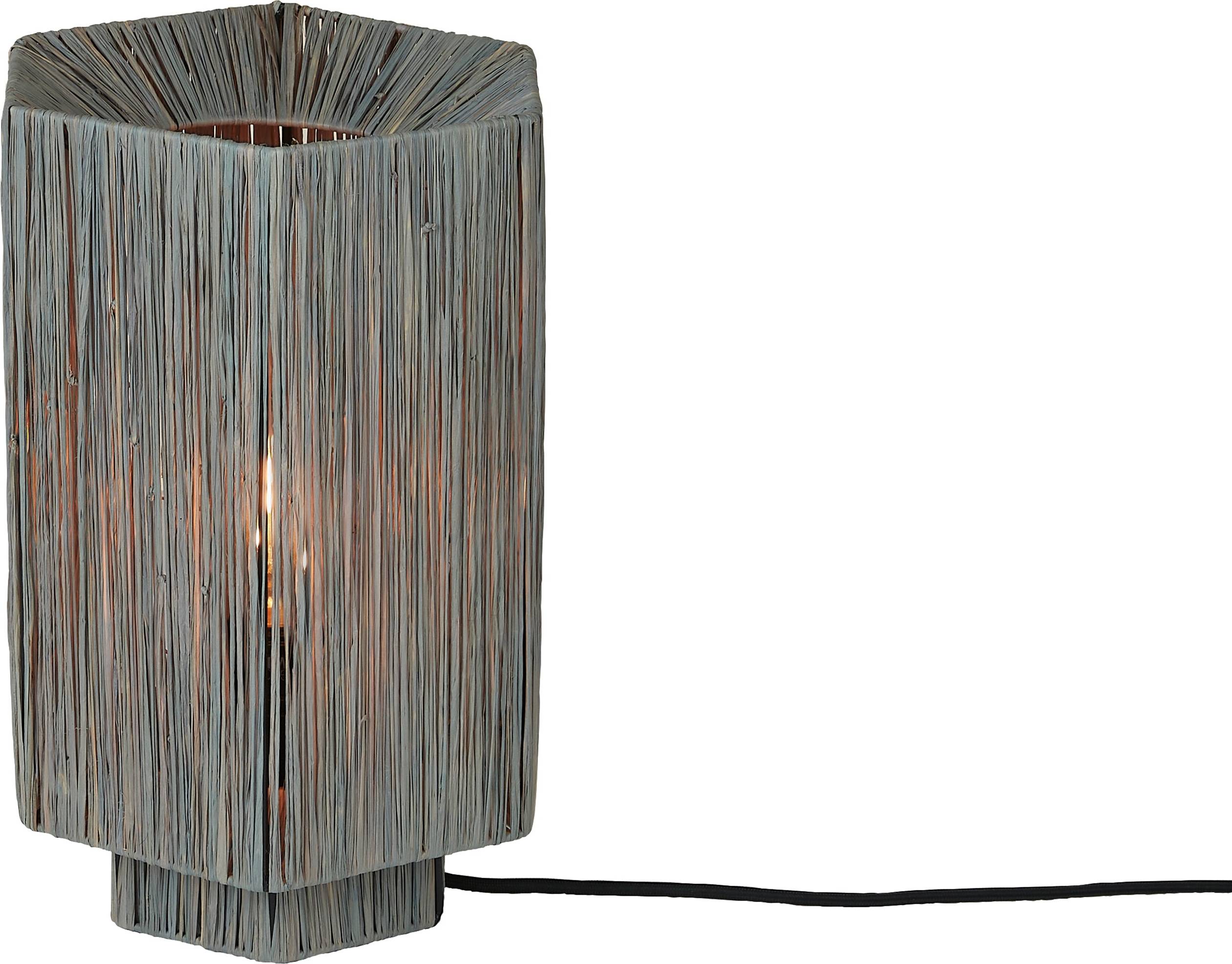 Good & Mojo Panama Raffia Grå L Bordlampe
