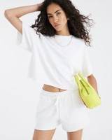 Loop Back Panel Runner Shorts - White
