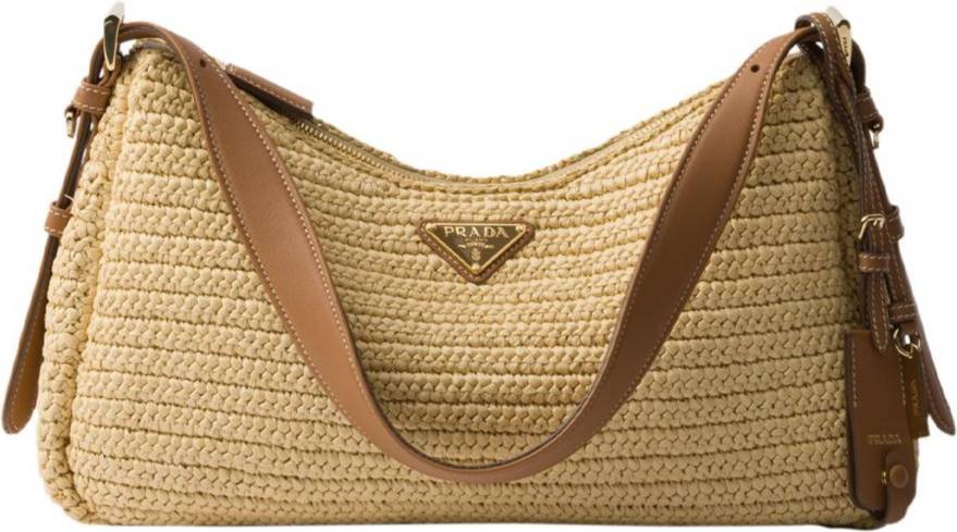 Prada Raffia Large Aimée Shoulder Bag