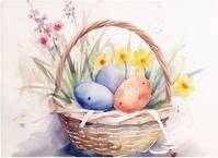 Warren Reed Watercolour Easter Basket Multi One Size Chopping Board