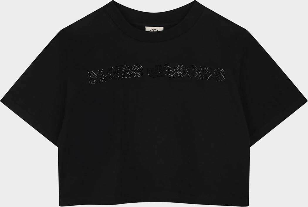 Marc Jacobs Bomuldst Shirt Med Rhinestone Logo - Sort
