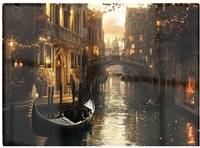 Warren Reed Romantic Venice Scenes Multi One Size Chopping Board 40cm