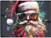 Warren Reed Splashart Santa Claus In Glasses Multi One Size Chopping Board