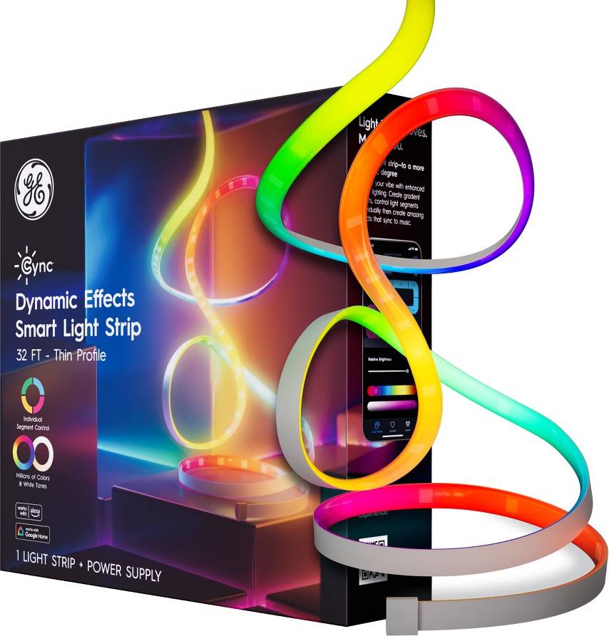 Smart led light strip GE Cync Dynamic Effects Smart 32ft Light Strip
