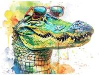 Warren Reed Cool Crocodile Multi One Size Chopping Board