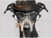 Warren Reed Whippet Dog Splashart Multi One Size Chopping Board