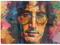 Warren Reed Psychedelic Portrait Of Lennon Multi One Size Chopping Board