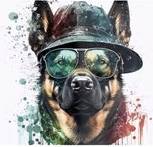 Warren Reed German Shepherd Splashart Multi One Size Chopping Board 40cm