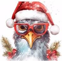 Warren Reed Turkey In A Santa Hat Multi One Size Chopping Board