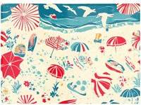 Warren Reed A Day At The Beach Multi One Size Chopping Board