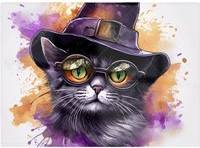 Warren Reed Longhaired Witches Cat Multi One Size Chopping Board 40cm