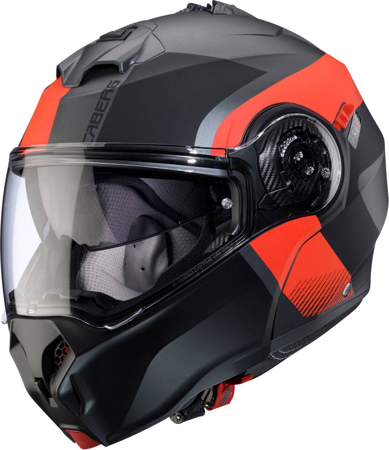 Duke Evo Indy Casque Rabattable - Mat Noir/Rouge/Gris