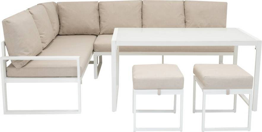 Rattan corner garden sofa Jardí Aluminium Corner Set With Black Rattan Storage Box Modular Sofa