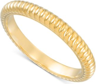 14k gold bangle bracelet Signature Gold Ribbed Bangle Bracelet - 14k Gold Over Resin