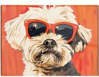 Warren Reed Cool Pup In Sunglasses One Size Chopping Board