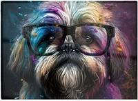 Warren Reed Apso Dog Face Splashart Multi One Size Chopping Board