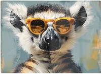 Warren Reed Lemur In Glasses Multi One Size Chopping Board 40cm