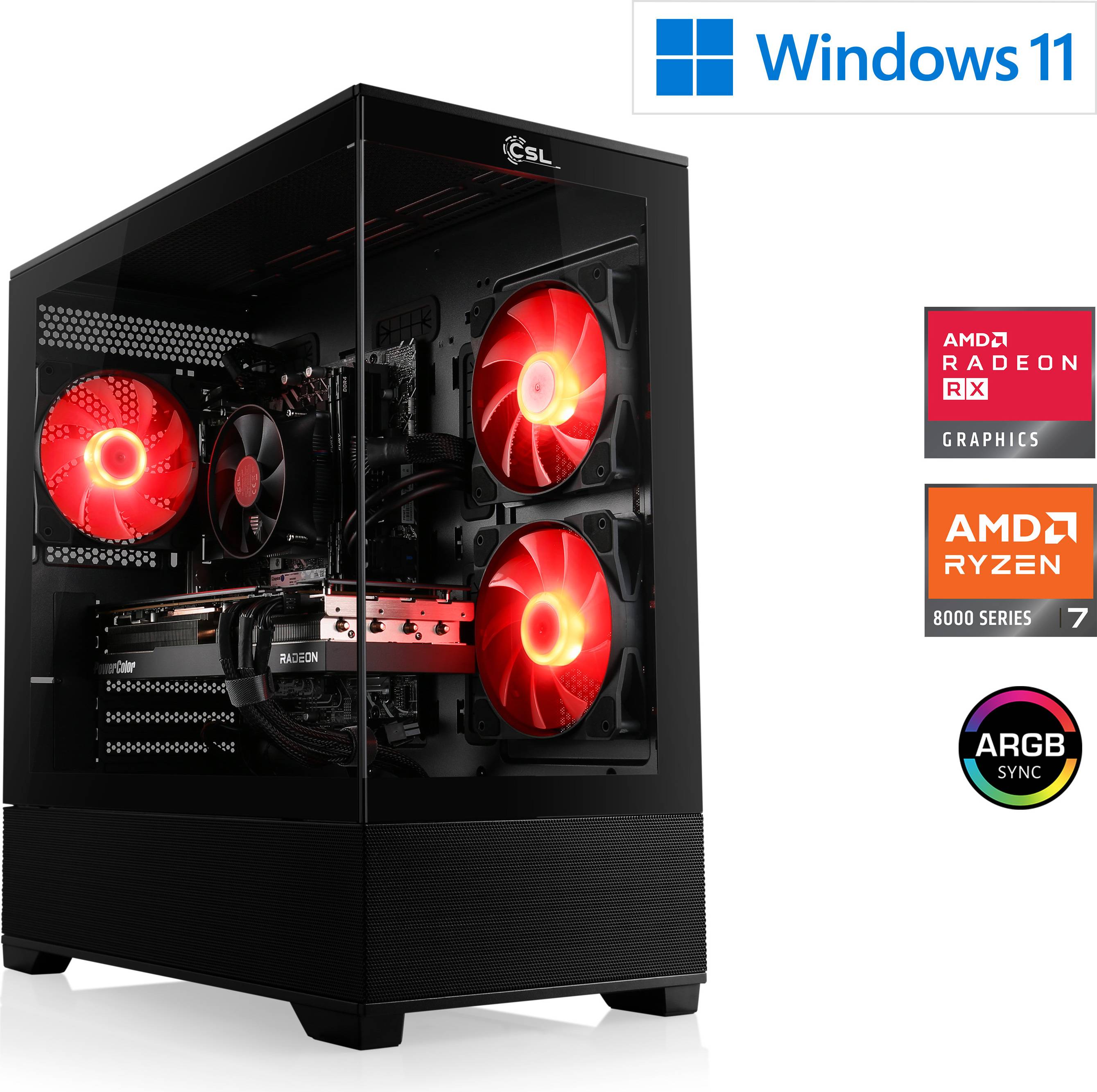Gaming computer CSL M12240H AMD Ryzen 7 8700F Radeon RX 9070 Computer