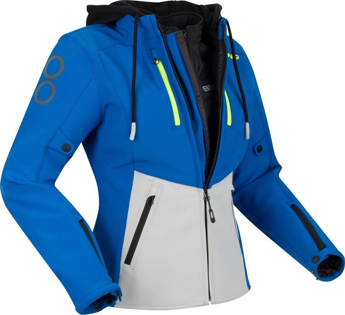 Bering Rotor Softshell Waterproof Ladies Motorcycle Textile Jacket - Grey/Blue