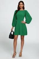 FS Collection Back V Neck Mini Dress - Green