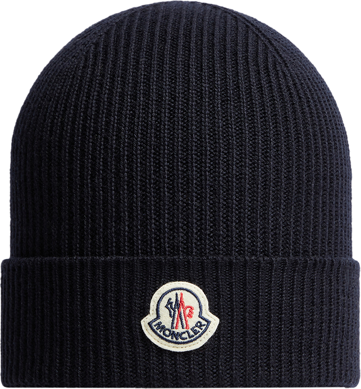 Moncler beanie Moncler Rib Wool Beanie - Navy