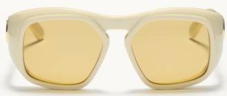 Valentino Rectangular Acetate Frame Unisex - Ivory/Amber