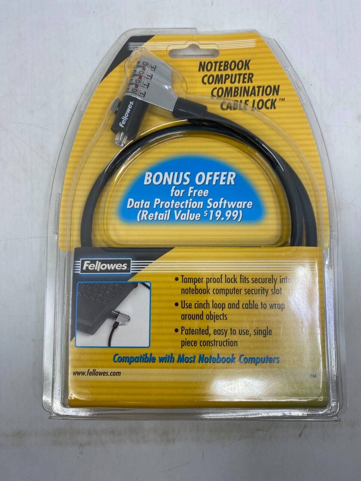 Fellowes Notebook Computer Combination Cable Lock