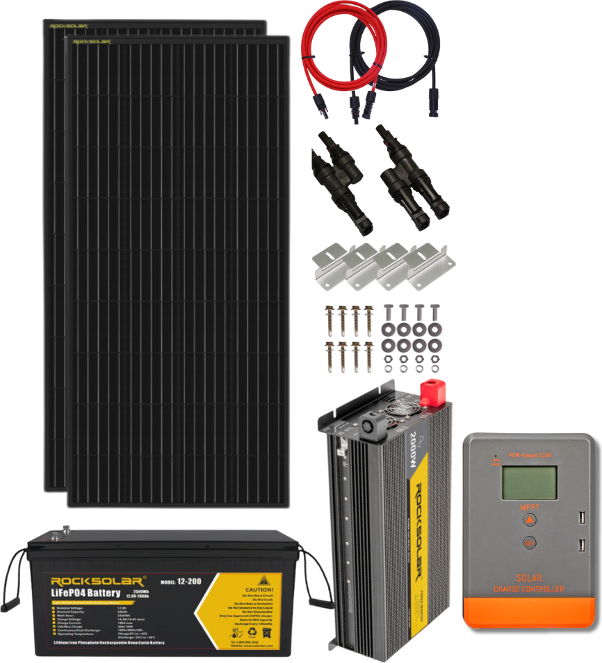 12v solar panel Rocksolar 2000W 12V RV Solar System