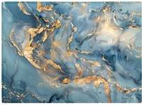 Warren Reed Azure And Gold Marble Effect One Size Chopping Board