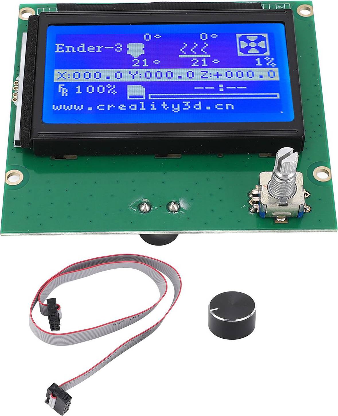 Tomtop Jms 3D Printer LCD Display Screen 12864 Blue Control Panel with Ribbon Cable