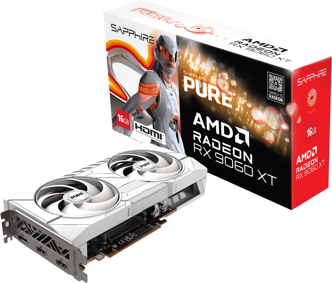 Sapphire PURE AMD Radeon RX 9060 XT GPU 2xHDMI DisplayPort 16GB GDDR6