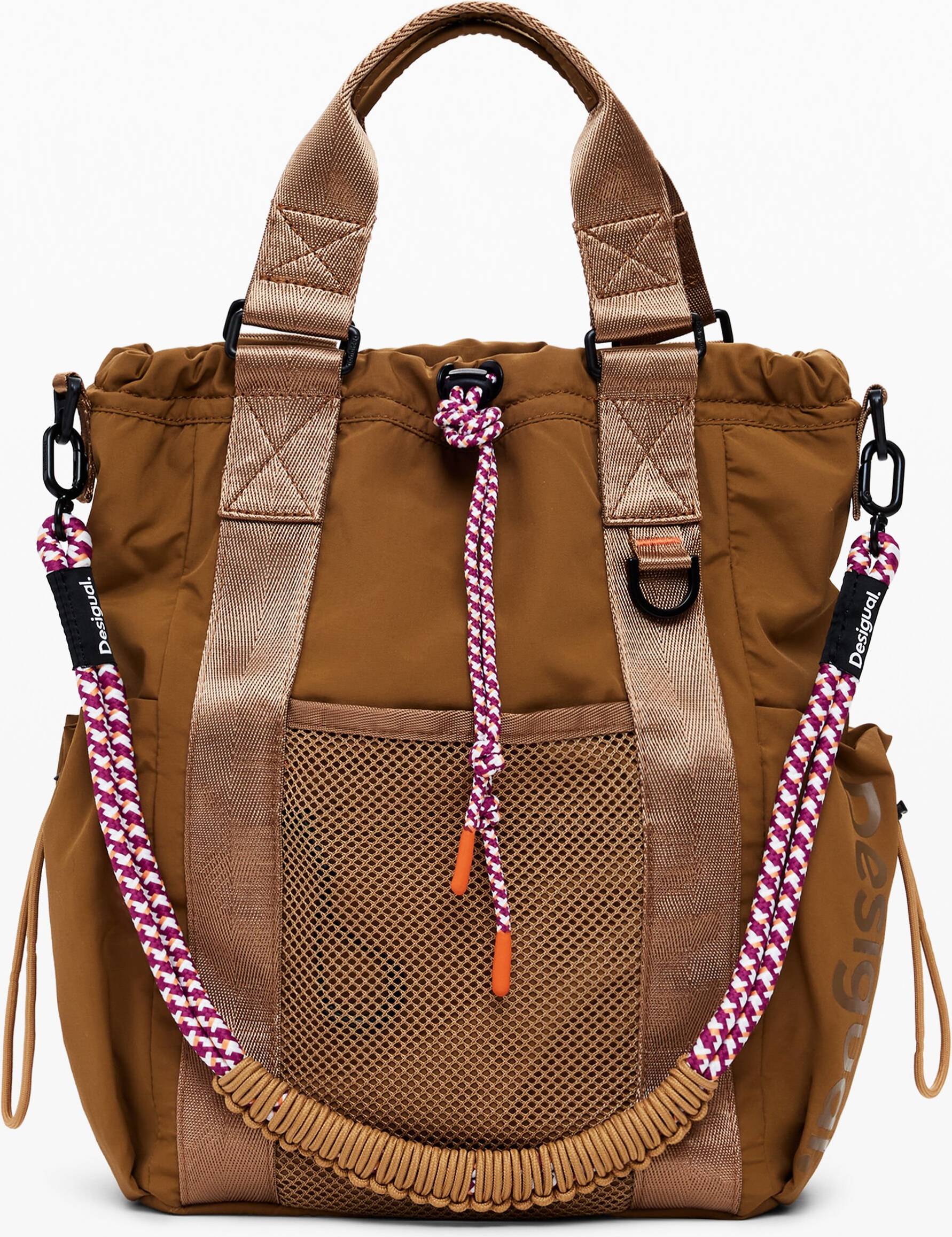 Desigual Multi-Position Backpack With Drawstrings - Brown-Neutral